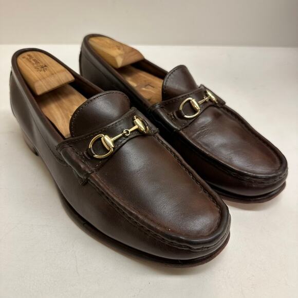 VERY GOOD Oak Street Bootmakers Horse Bit Loafers Brown UNWORN HEELS Made USA 9 - Picture 1 of 11